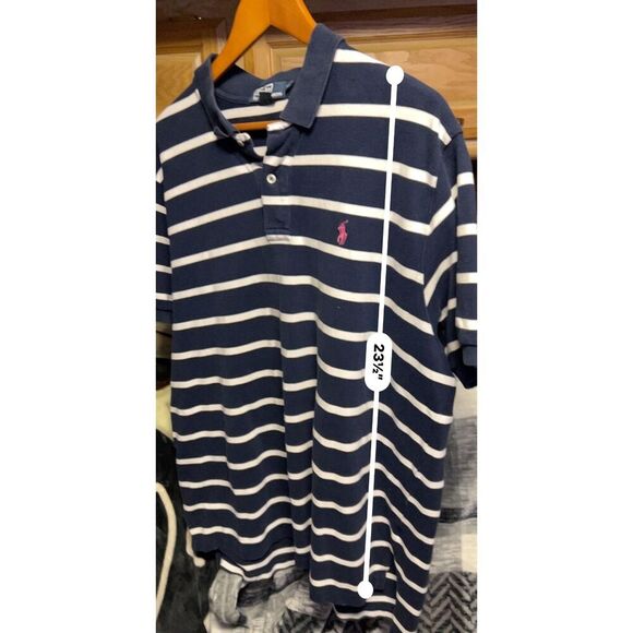 Polo Ralph Lauren Men's Polo Shirt XL Navy White Stripes - Picture 7 of 8